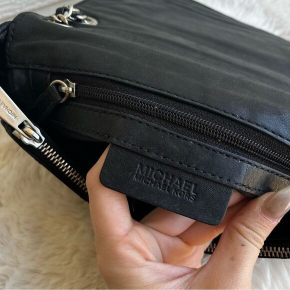 MICHAEL KORS Black Flap Cheyenne Crossbody Quilted Chain Shoulder Bag Mercer - Picture 12 of 13